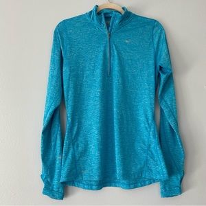 Nike Running Dri-Fit Marled Blue Half Zip Top